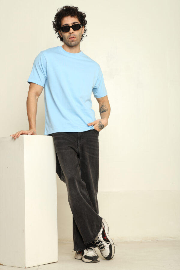 176666139348682301687.jpg Absqura Solid Oversized Baby Blue T-Shirt