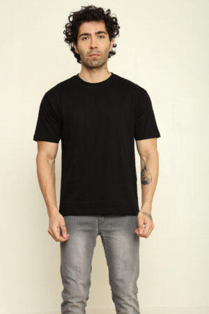 176666149751552302133.jpg Absqura Solid Men Oversized Black T-Shirt