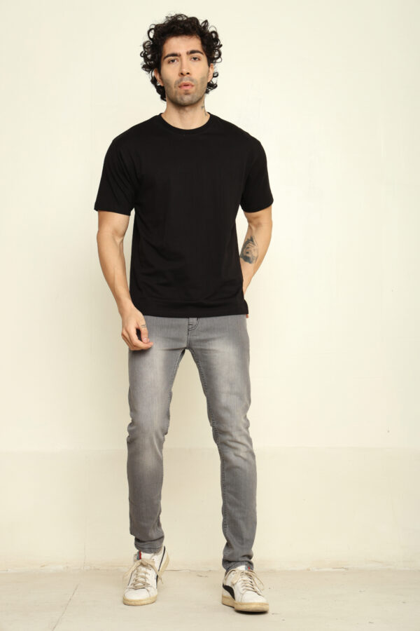 176666151161752302126.jpg Absqura Solid Men Oversized Black T-Shirt