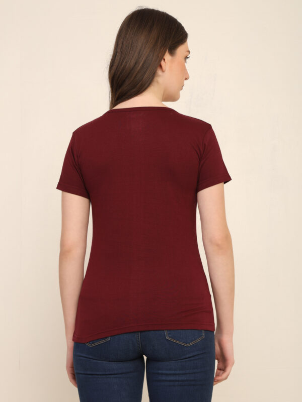 176666312659301Q1A3403.jpg Absqura Solid Women Maroon T-Shirt