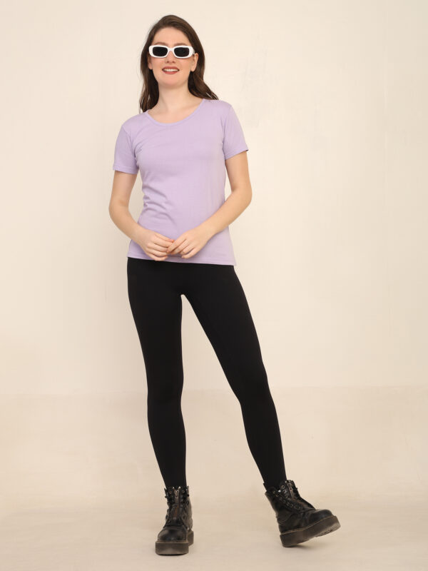 176666326037231Q1A3279.jpg Absqura Solid Women Lavender T-Shirt
