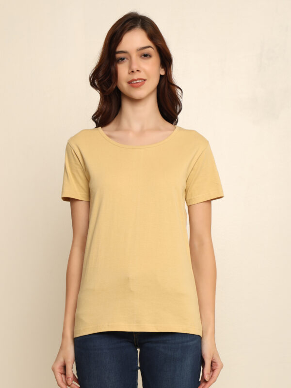 176666337489541Q1A8679.jpg Absqura Solid Women Beige T-Shirt