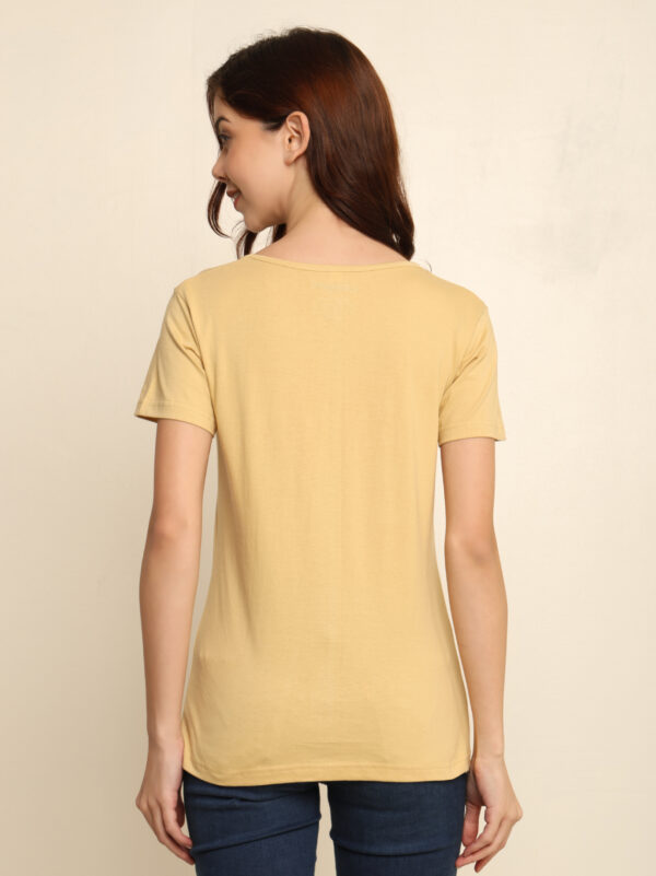 176666337717971Q1A8689.jpg Absqura Solid Women Beige T-Shirt