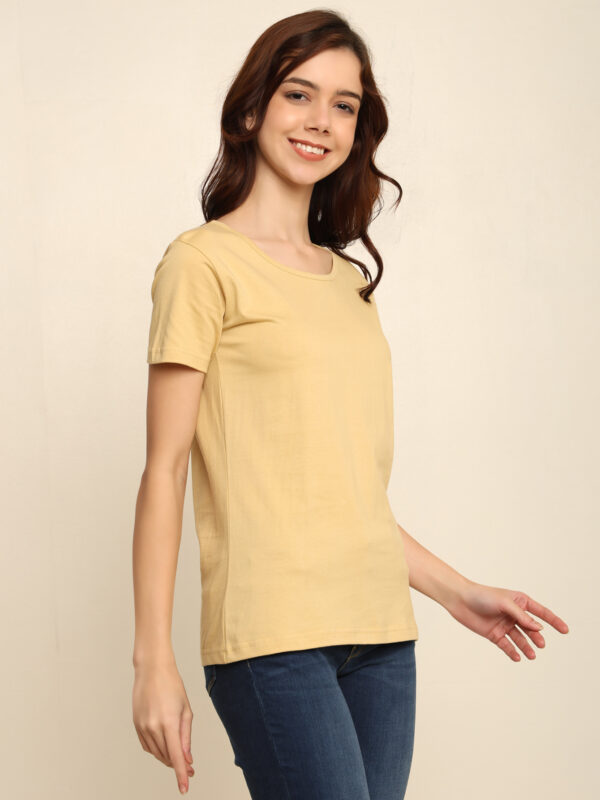 176666338153891Q1A8686.jpg Absqura Solid Women Beige T-Shirt