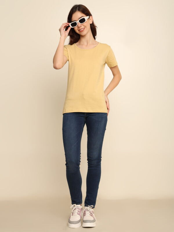 176666340012421Q1A8691.jpg Absqura Solid Women Beige T-Shirt