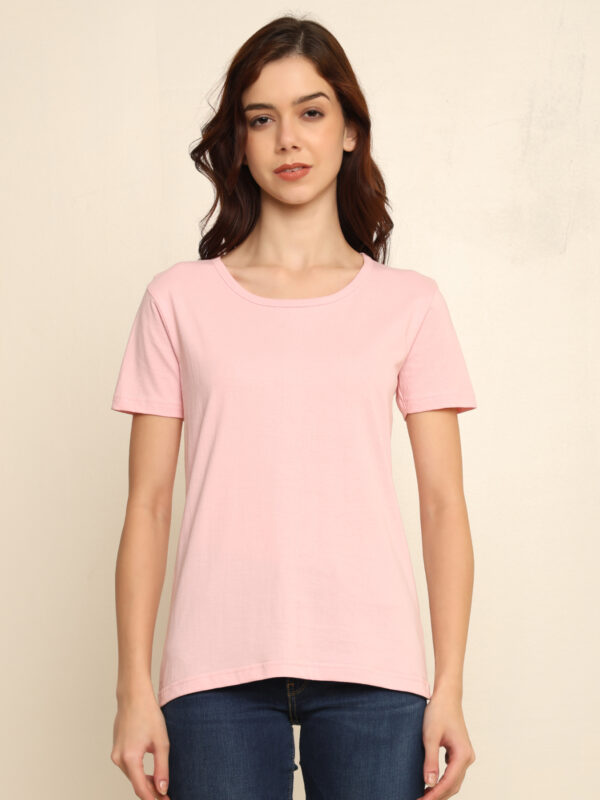 176666370559711Q1A8569.jpg Absqura Solid Women Light Baby Pink T-Shirt