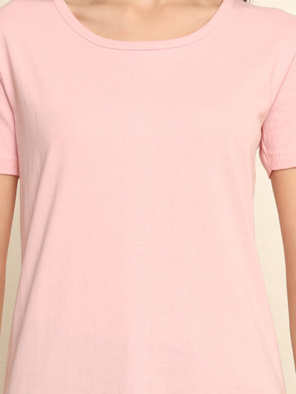 176666371732151Q1A8569_1.jpg Absqura Solid Women Light Baby Pink T-Shirt