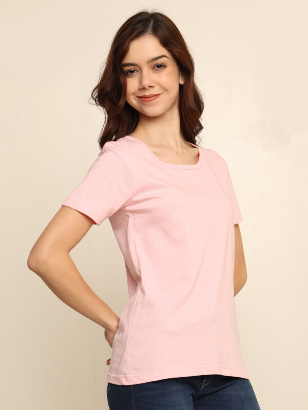 176666372897771Q1A8577.jpg Absqura Solid Women Light Baby Pink T-Shirt