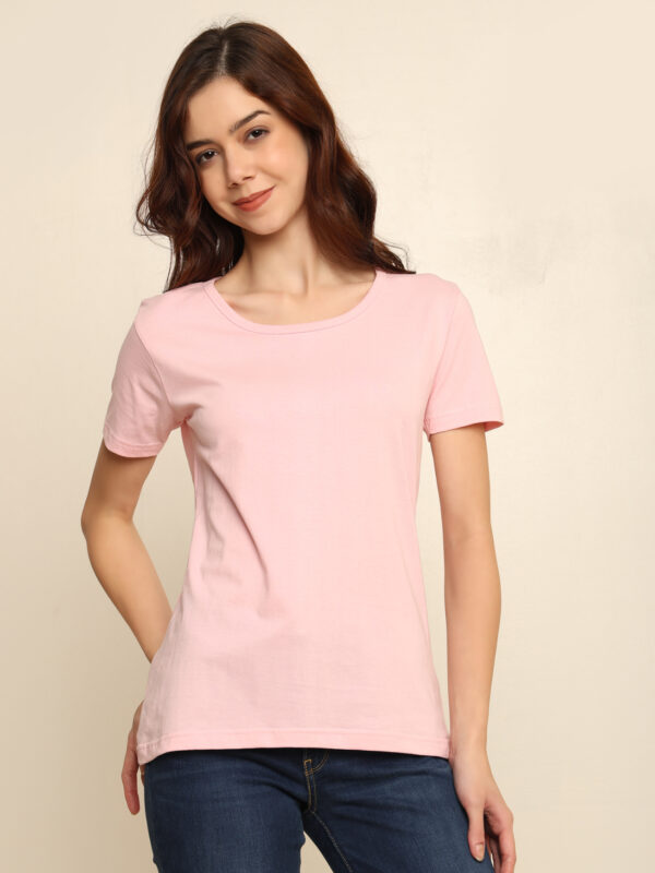 176666373086961Q1A8578.jpg Absqura Solid Women Light Baby Pink T-Shirt