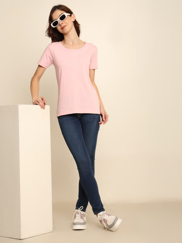 176666373292051Q1A8581.jpg Absqura Solid Women Light Baby Pink T-Shirt