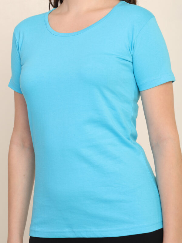 176666499632441Q1A3236.jpg Absqura Solid Women Sky Blue T-Shirt