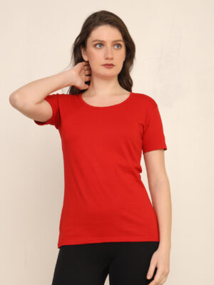 176666520422371Q1A3283.jpg Absqura Solid Women Red T-Shirt
