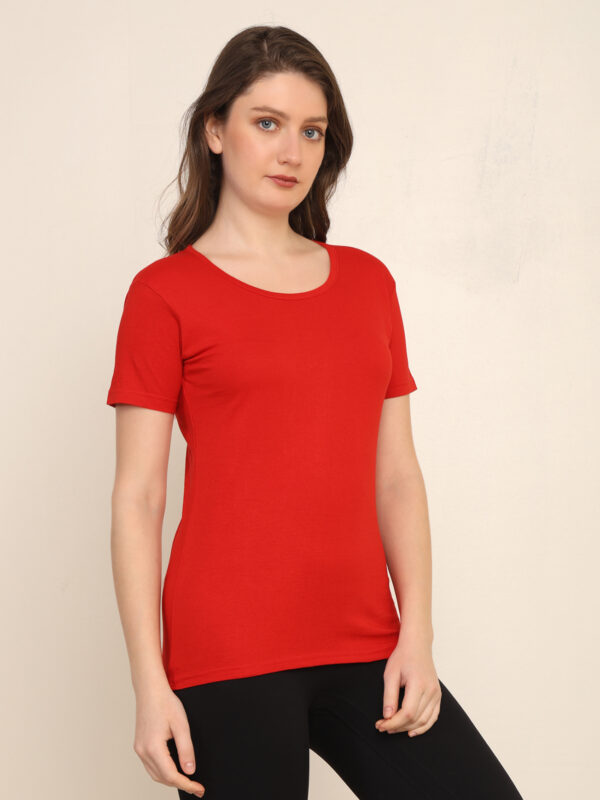 176666521137931Q1A3286.jpg Absqura Solid Women Red T-Shirt