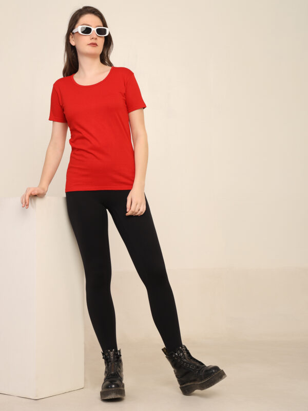 176666521517501Q1A3292.jpg Absqura Solid Women Red T-Shirt