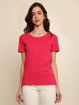 176666552246751Q1A8456.jpg Absqura Solid Women Pink T-Shirt