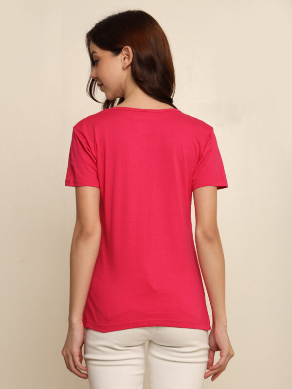 176666552436151Q1A8457.jpg Absqura Solid Women Pink T-Shirt