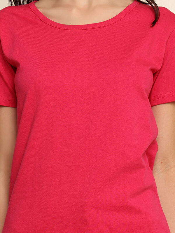 176666552919561Q1A8456_1.jpg Absqura Solid Women Pink T-Shirt