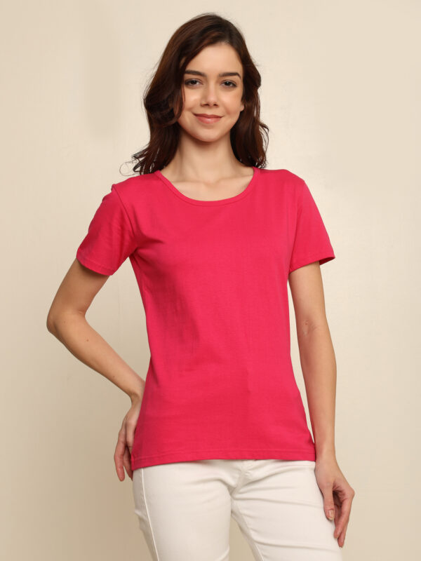 176666553896391Q1A8453.jpg Absqura Solid Women Pink T-Shirt