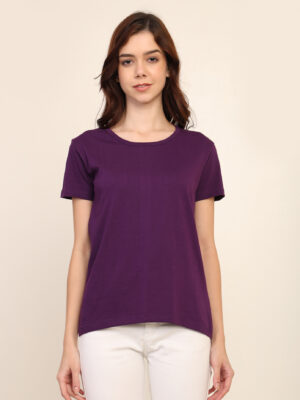 176666565899321Q1A8439.jpg Absqura Solid Women Purple T-Shirt