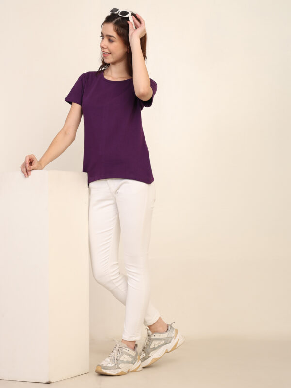 176666567337921Q1A8443.jpg Absqura Solid Women Purple T-Shirt