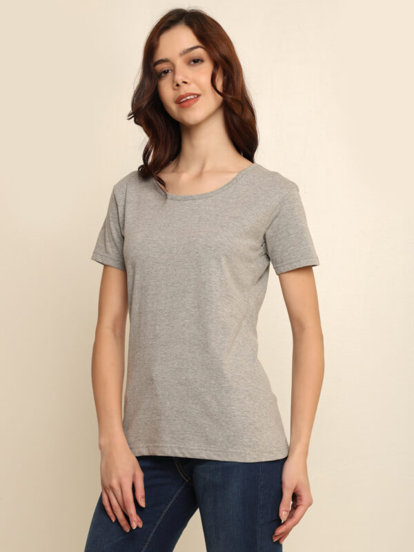 176666584970201Q1A8530.jpg Absqura Solid Women Grey T-Shirt