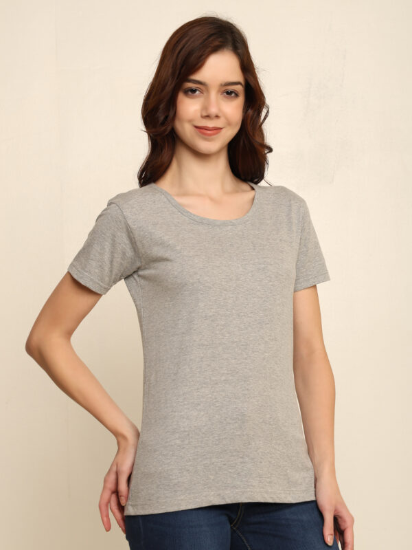 176666586652721Q1A8532.jpg Absqura Solid Women Grey T-Shirt