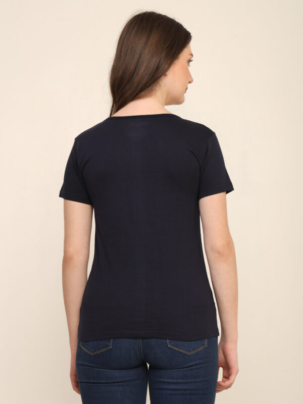 176666596841601Q1A3451.jpg Absqura Solid Women Navy Blue T-Shirt