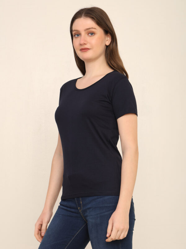 176666597266671Q1A3446.jpg Absqura Solid Women Navy Blue T-Shirt