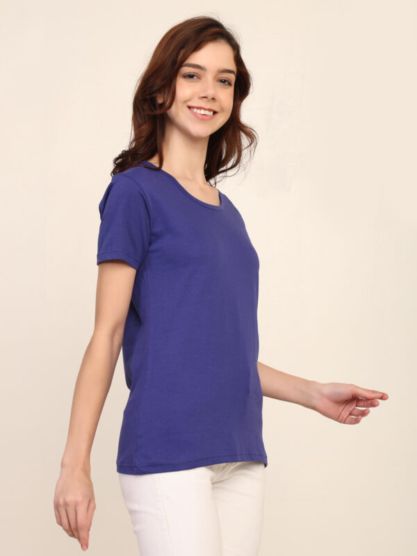 176666606758491Q1A8423.jpg Absqura Solid Women Royal Blue T-Shirt