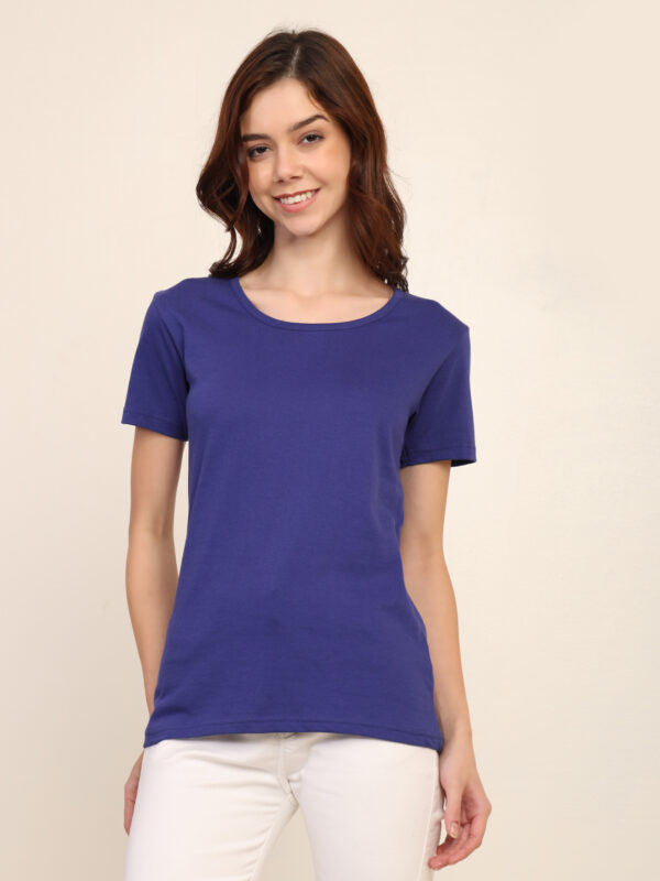 176666607943141Q1A8420.jpg Absqura Solid Women Royal Blue T-Shirt