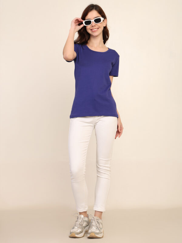 176666608225121Q1A8428.jpg Absqura Solid Women Royal Blue T-Shirt