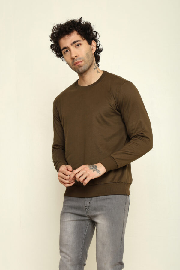 176669049935282302018.jpg Absqura Solid Sweatshirt Olive Green