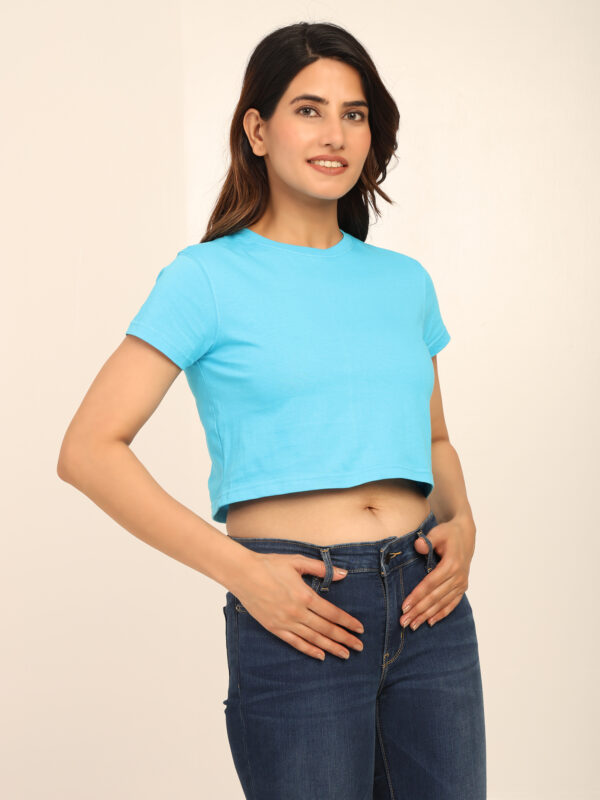 176669068861831Q1A5007.jpg Absqura Solid Women Sky Blue Crop Top